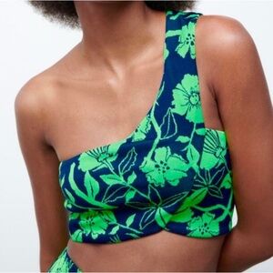 Zara One Shoulder Crop Top M NWT